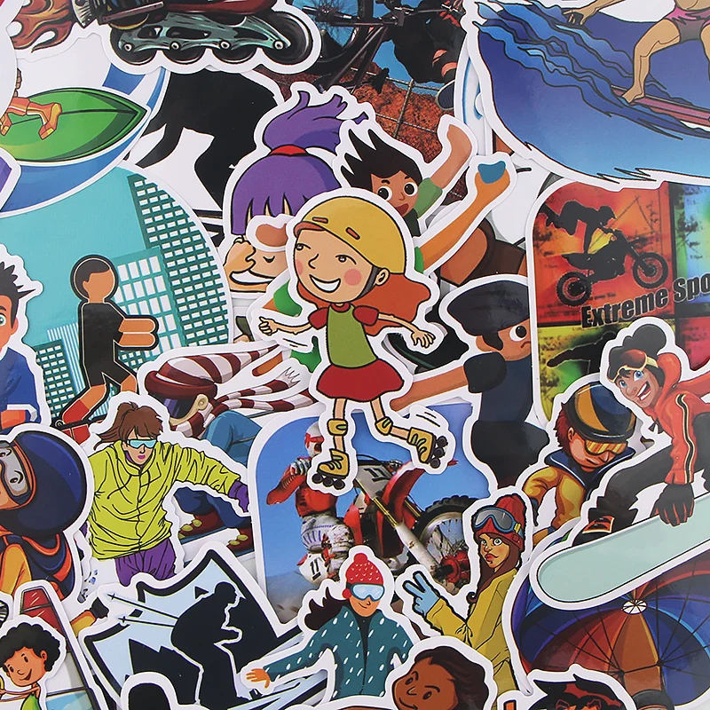 

10sets/lot Homegaga 36pcs Life Lies in Healthy Exercises Sticker pvc Skateboard Car Luggage Stickers Stylish Decals D2389