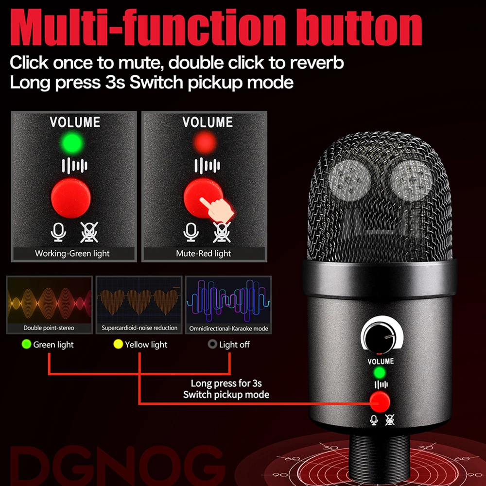 usb microphone for laptopstereo recording computer podcast professional condenser mic for pc gamingasmrstudiosinging free global shipping
