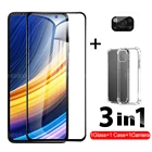 Стеклянный чехол для объектива 3 в 1, Защита экрана для Xiaomi Mi Poco X3 Pro NFC GT M3 M3Pro F3 6,67 дюйма, защитная пленка для камеры M2102J20SG, крышка