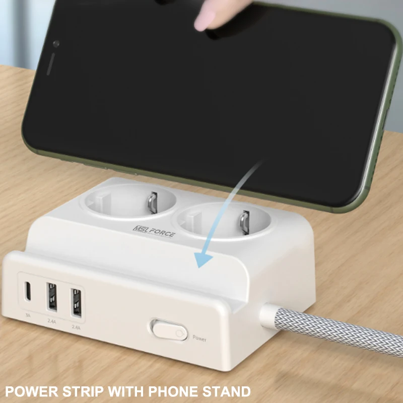 smart phone holder power strip socket with surge protection eu plug with switch outlet usb extension socket for home and office free global shipping