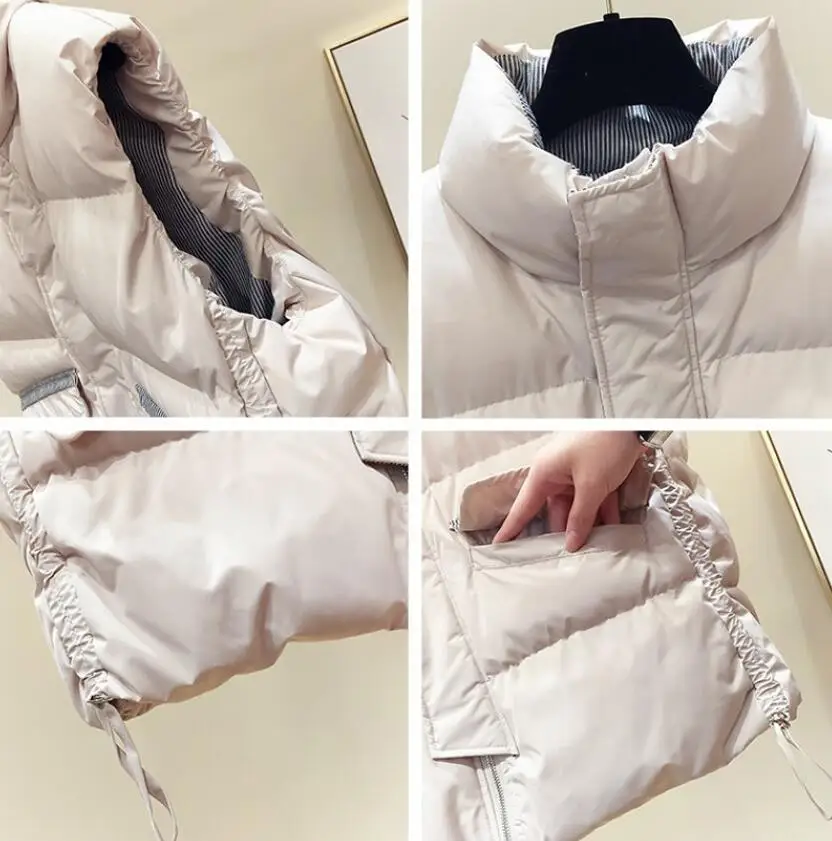 

Down Cotton Vest Coat Women Casual Loose Warm Waistcoat Female Thicken Sleeveless 2020 Autumn Winter Woman Jacket p1948