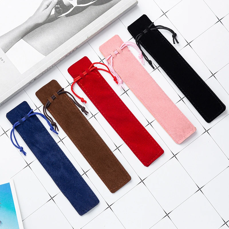 Case Velvet Drawstring Pen Bag Pouch For One Pen Storage Bla