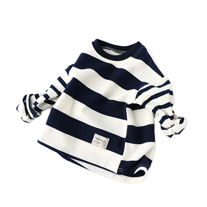 

Kids Striped Fashion Big Children Boys Long Sleeve T Shirt Cotton O Neck Baby Kids Girl's Clothing Spring Autumn Top 2-8 Years