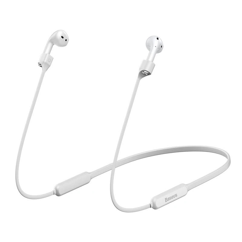 Baseus, силиконовый ремешок для Airpods 1/2, беспроводные наушники, спортивный Заушник, анти-потеря, веревка, гарнитура для Airpods, защитный шнурок - Цвет: Белый