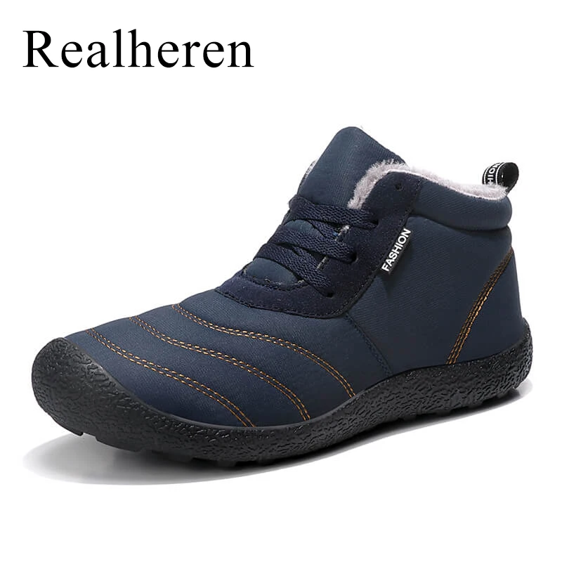 

Plus Size 48 Winter Men Snow Boots Waterproof Men Ankle Boots Footwear Slip on Unisex Couple Ankle Winter Boots