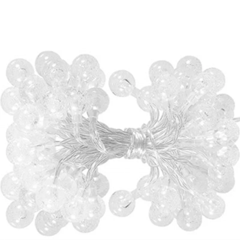 220V EU Plug Power Twinkle LED Crystal Ball Bubbles Lights String Fairy Garland Wedding Holiday Party Decoration Christmas | Лампы и