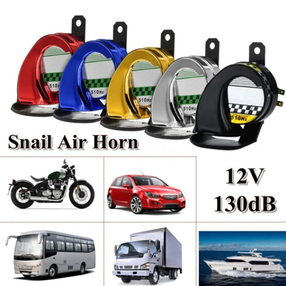

Universal 12V DC 130db Car Motorcycle Snail Air Horn Siren Super Loud For Car Truck Motorbike Waterproof
