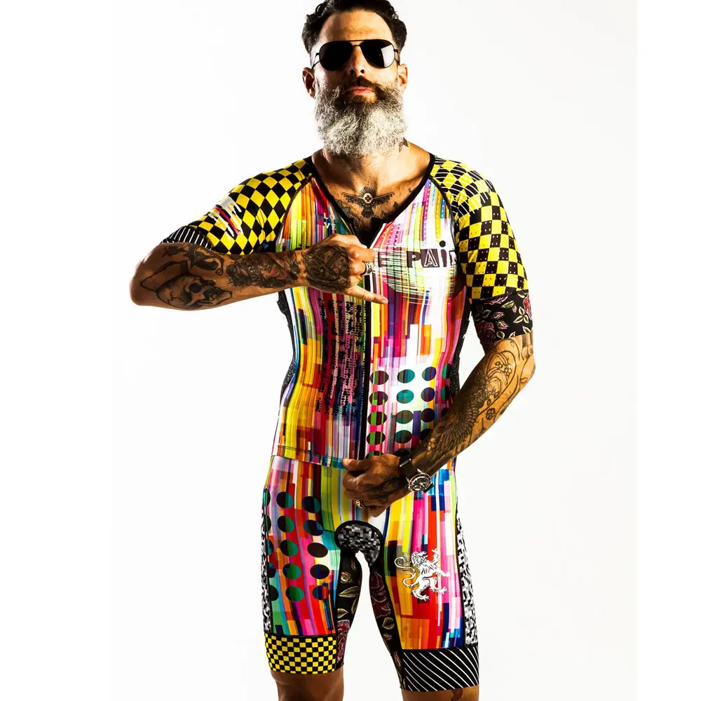 

Мужской велосипедный костюм LOVE THE PAIN, костюм для триатлона из США с короткими рукавами, комплект для велоспорта, одежда для езды на велосипед...