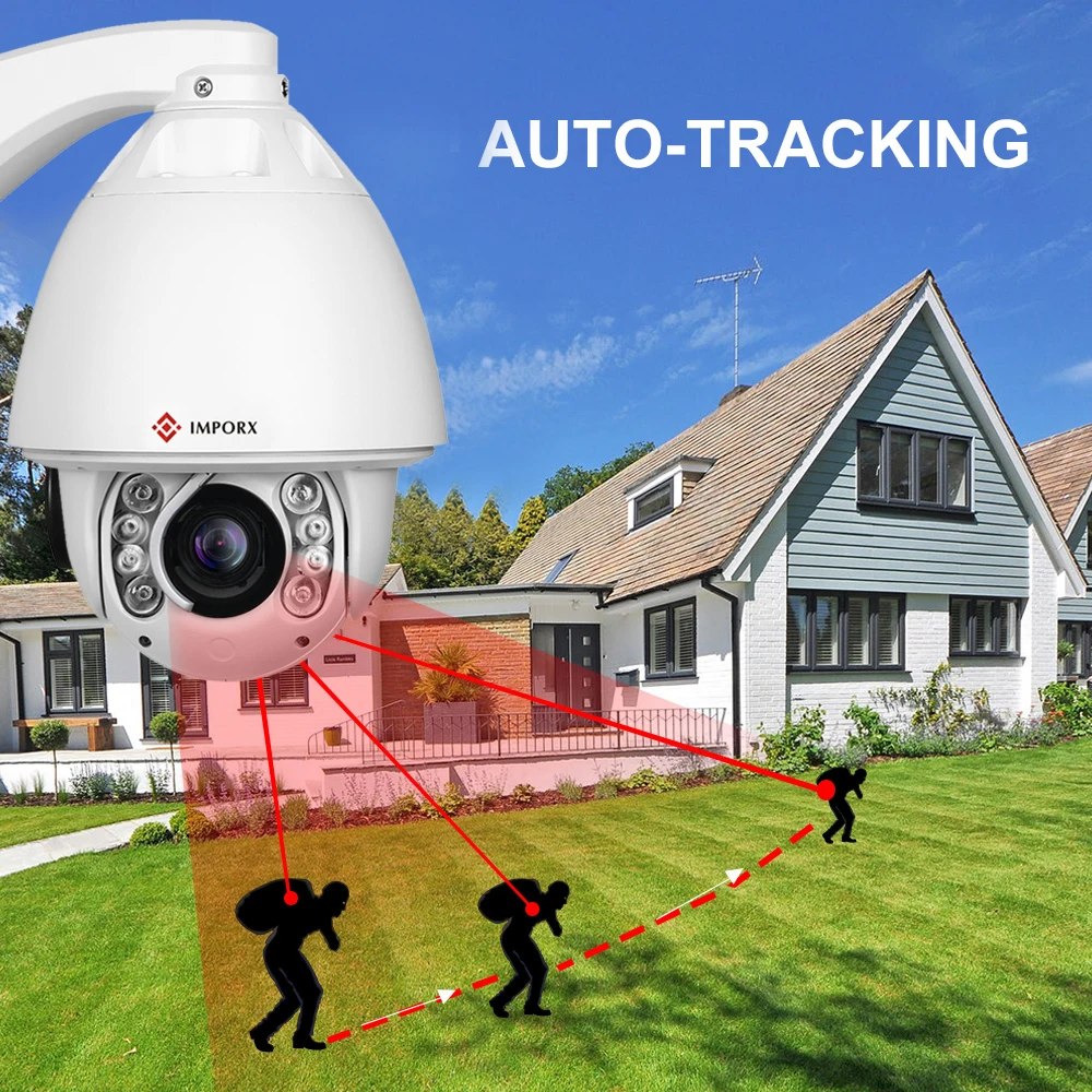 IMPORX 5MP 45X Optical Zoom Auto Track PTZ IP Camera Wireless WIFI AI Humanoid Detection Recognition Tracking Surveillance | Безопасность