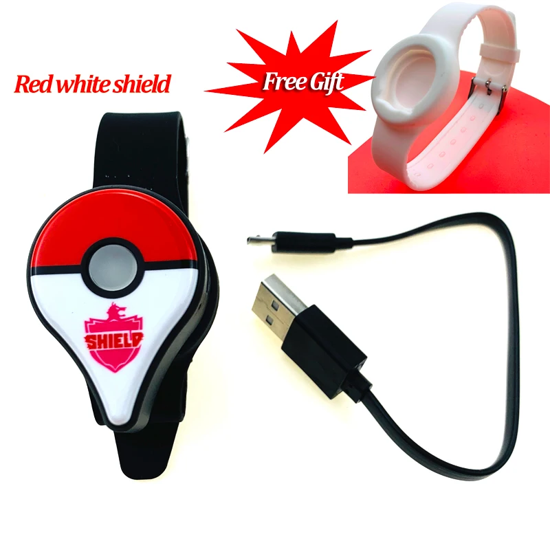 RedWhite Shield Для Pokemon Go Plus, Bluetooth, браслет, часы, авто ловля, игра, аксессуар для kingd, умный браслет+ USB кабель - Цвет: RedWhite Shield