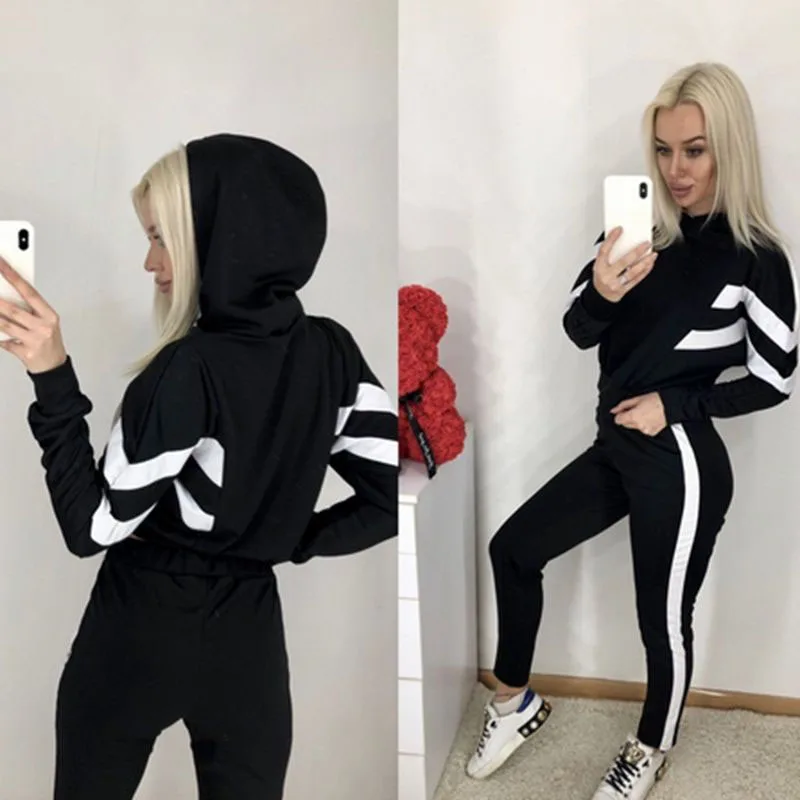 1 комплект новинка женские толстовки полосатые топы штаны спортивная одежда