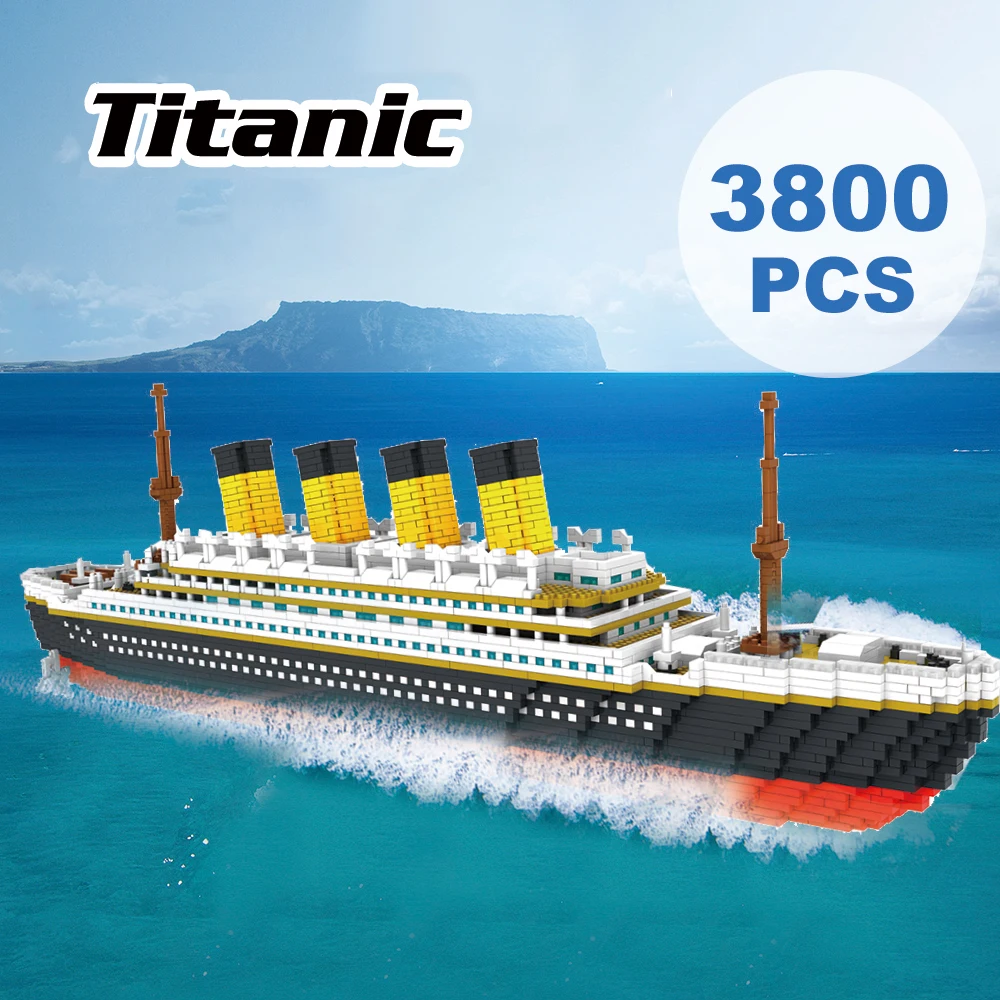 

PZX 9913 фильм Титаник большой круизный лайнер Лодка 3D модель 3800 шт. DIY Мини Алмазные блоки кирпичи игрушка для детей без коробки