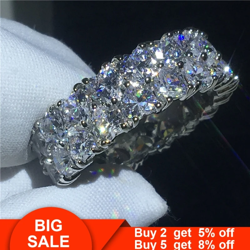 Сердце Форма кольцо 925 серебро обручальное кольца для женщин AAAAA Циркон cz