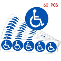 60 pcs disabled wheelchair symbol labels handicapped access sticker sign round convenient decals for handicapped parking 2 inch