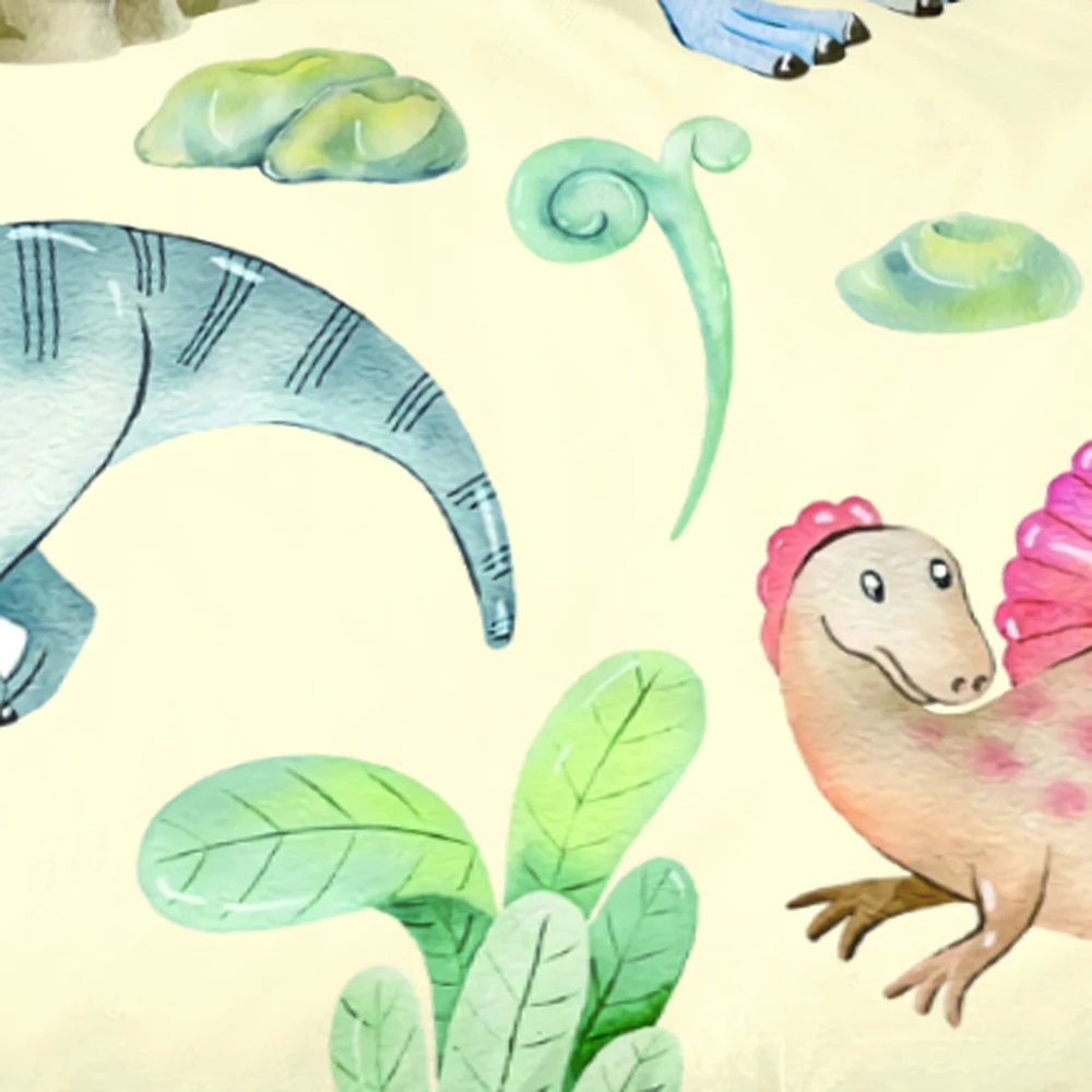 Постельное белье динозавра с одной печатью Детский набор пододеяльников