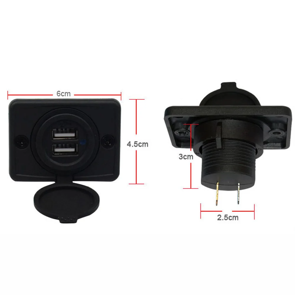 1 шт. 3 А двойное зарядное устройство с usb портом для мотоцикла автомобиля кемпера
