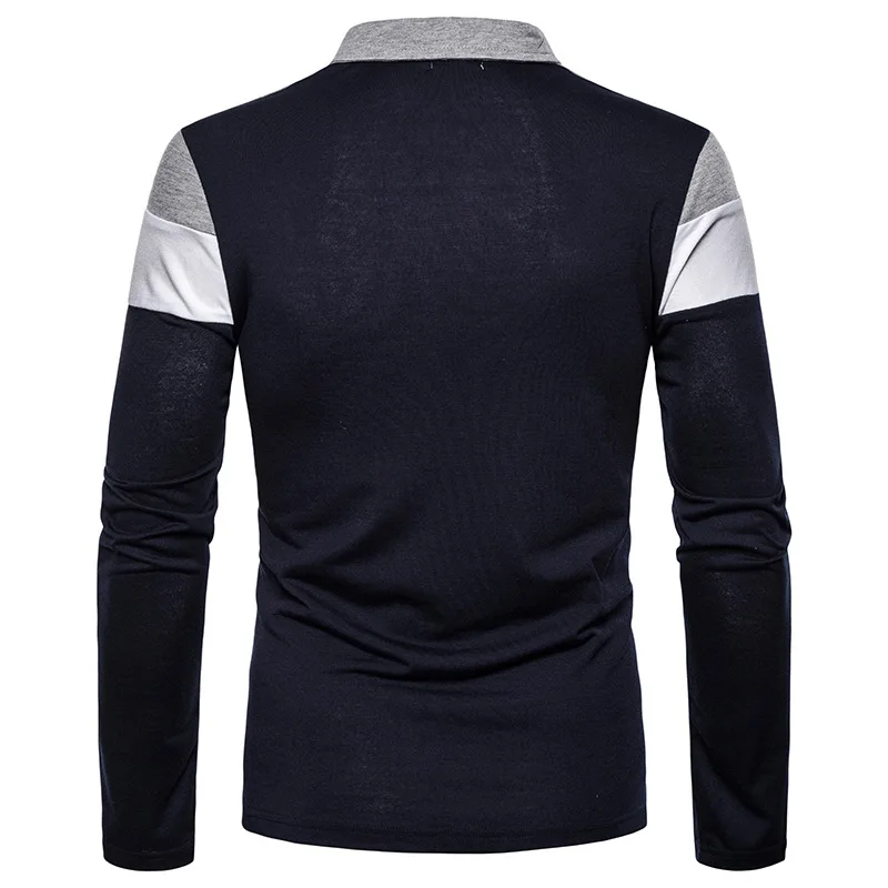 

Clothing Men Polo Shirt Men Business Casual Male Polo Shirt Long Sleeve Strip High Quality Contrast Color Mens Polo Shirts