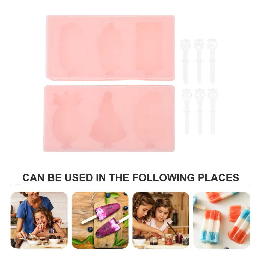

2pcs DIY Making Tools Ice Cream Molds with Covers Popsicle Makers )