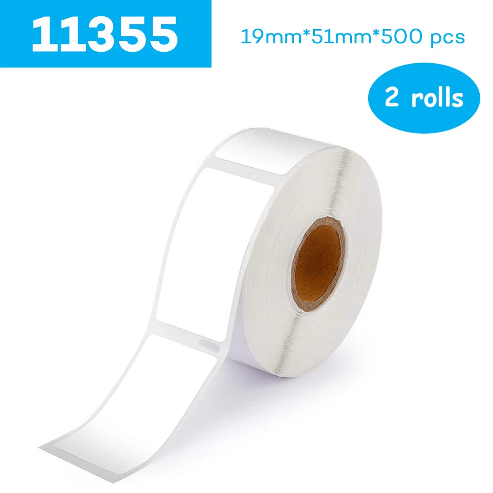 

CIDY 2 Rolls Dymo Compatible LW 11355 Label 19mm*51mm 500 lables for LabelWriter 400 450 450Turbo Printer Seiko SLP 440 450