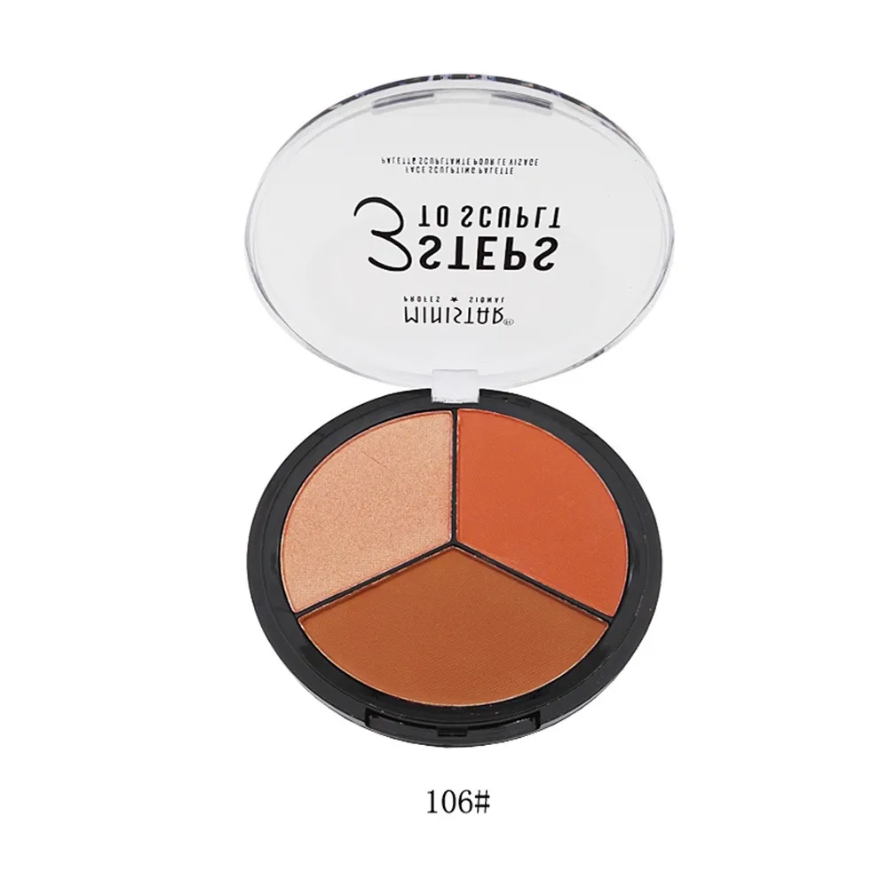 Трехцветный теневой силуэт для глаз с высоким блеском яркие матовые Румяна лица