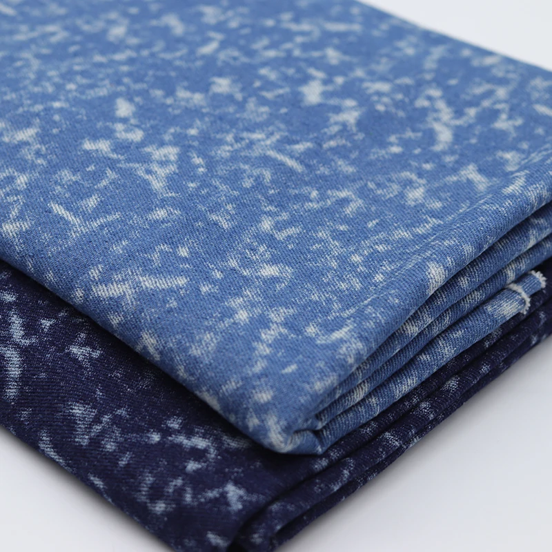 

Джинсовая ткань, толстая хлопчатобумажная саржевая ткань со снежинками, сделай сам, цвет Индиго, синий цвет, фототкань для брюк, блейзера, курток Telas 50X150