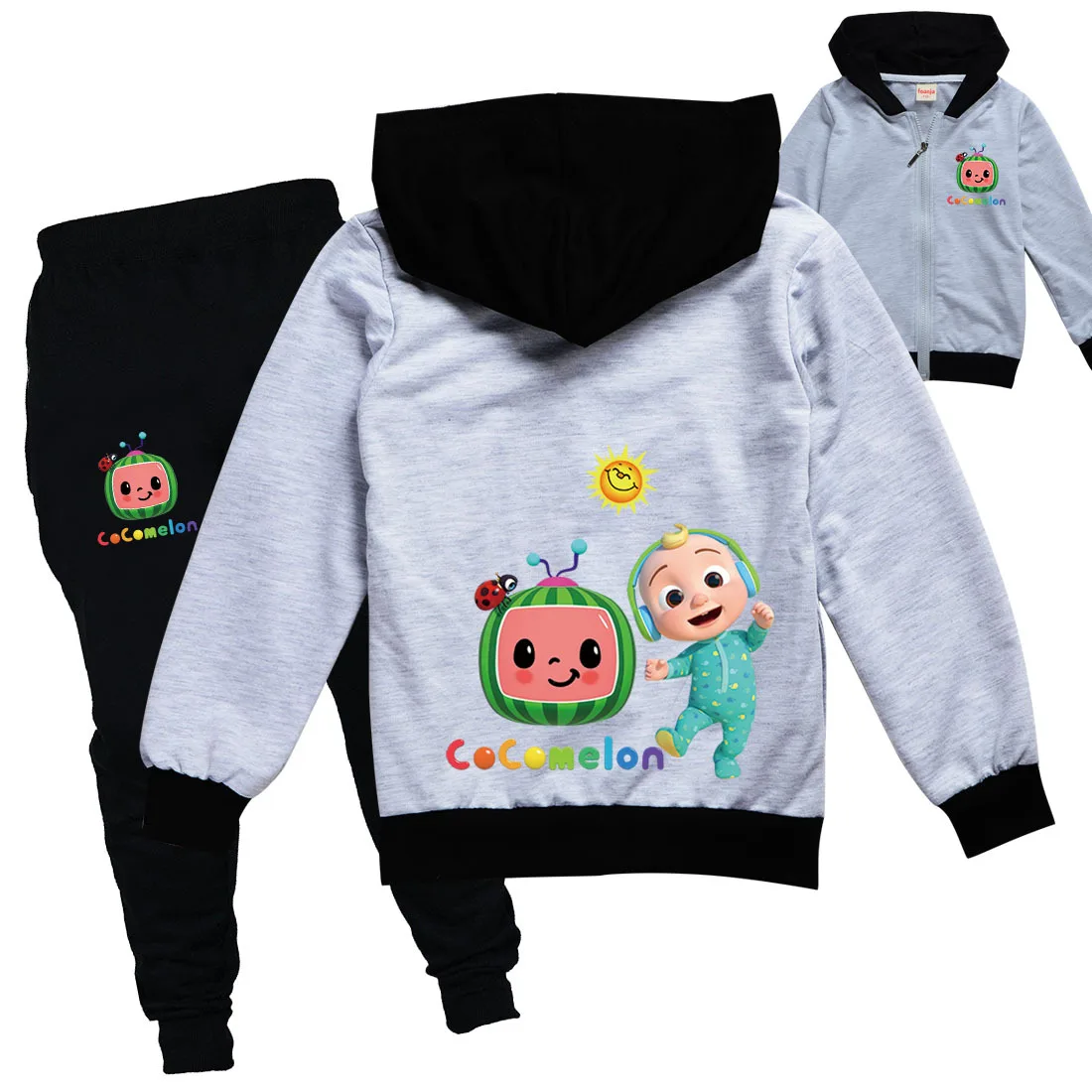 

2021 Fall Unisex Children Clothing Set Baby Girls Cocomelon Clothes Kids Hoody Jacket Top Pants 2pcs Set Toddler Boys Tracksuits