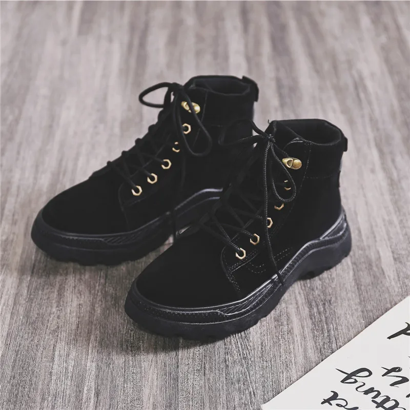 Fujin/женские ботильоны Сезон осень-зима Модная обувь с круглым носком на плоской