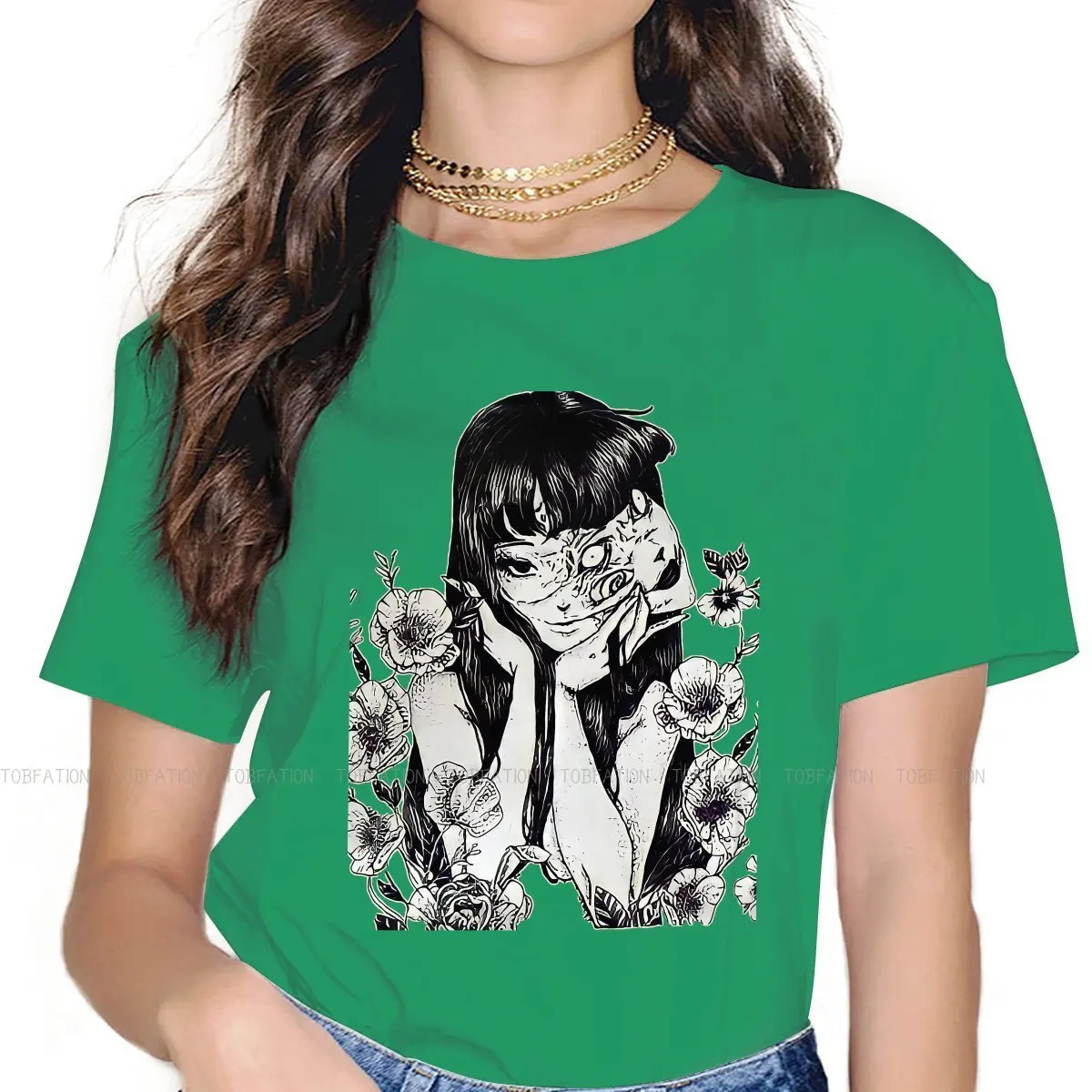 

Специальная футболка Tomie Junji Ito с цветами для девочки Узумаки японское ужас Аниме Манга 4XL в стиле хип-хоп Подарочная одежда футболка вещи