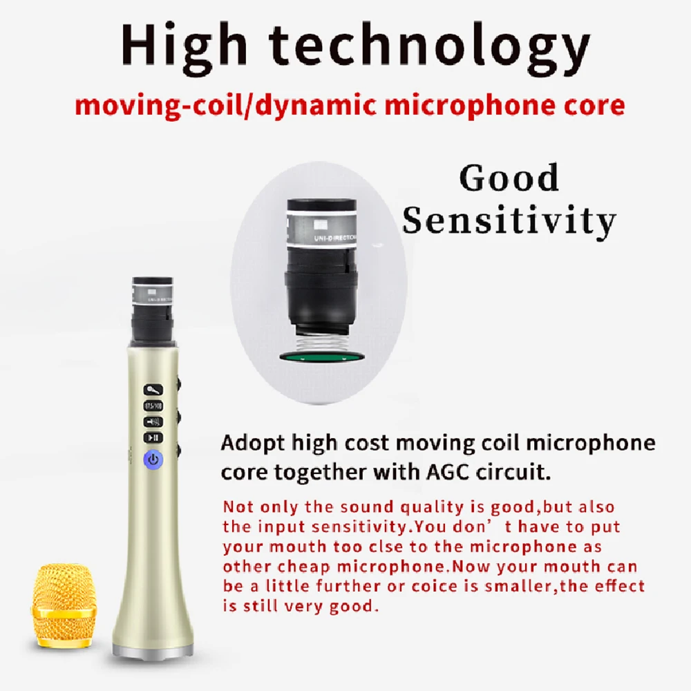 L 698 беспроводной караоке микрофон Bluetooth динамик 2в1 ручной поет и запись