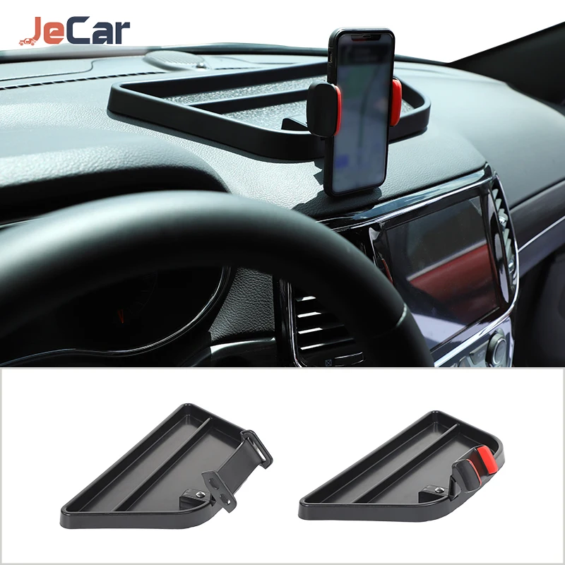 

Car Mobile Phone Holder Storage Stand Bracket Center Console Storage Box Organizer Accessories For Jeep Grand Cherokee 2011+