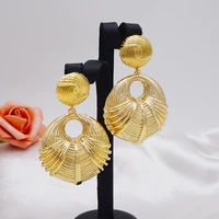 fashion jewelry new arrival gold color big drop dangle earrings african design for daily wear wedding anniversary gift