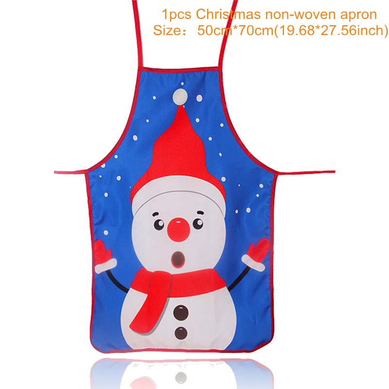 0132-1 snowman Рождественские украшения для дома 1 шт. новогодний фартук Санта Клаус/Снеговик/Лось рождественские украшения для дома Navidad год - Цвет: 0132-1 snowman