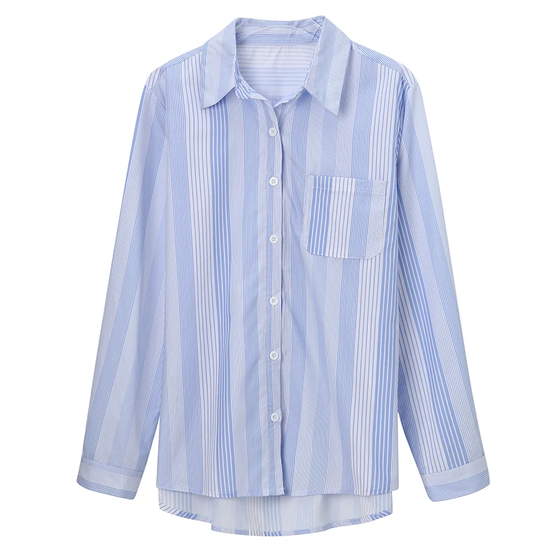 

COIGARSAM Fashion Striped Shirt Womens tops New Spring Brief Women shirts 6611
