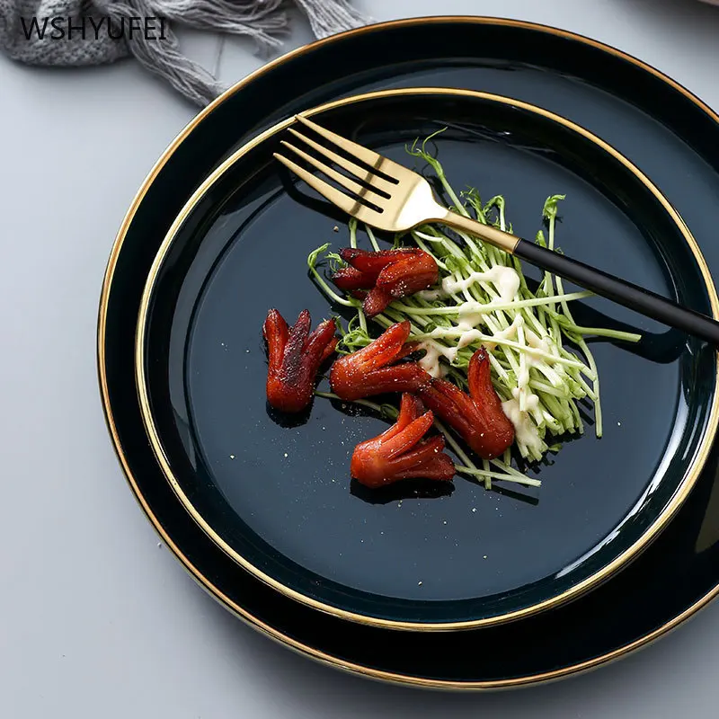 Прямая продажа новая тарелка с Красной сеткой ins роскошная для западного стейка