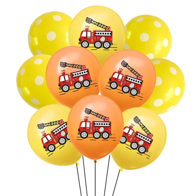 NEW 10pcs Fireman Party Balloons Boy Birthday Decoration for Kids Firefighter Baby Shower | Дом и сад