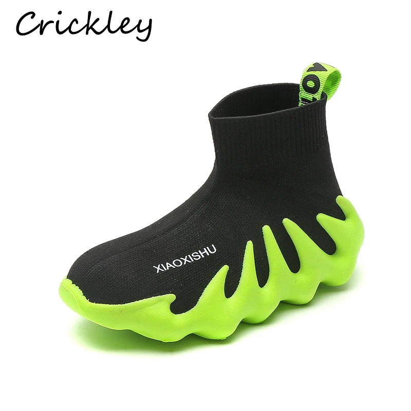 

Fashion Kids Sock Shoes Mesh Soft Sports Shoes For Boys Knitting Girls Running Shoes Anti Slip Breathable Children's Sneakers