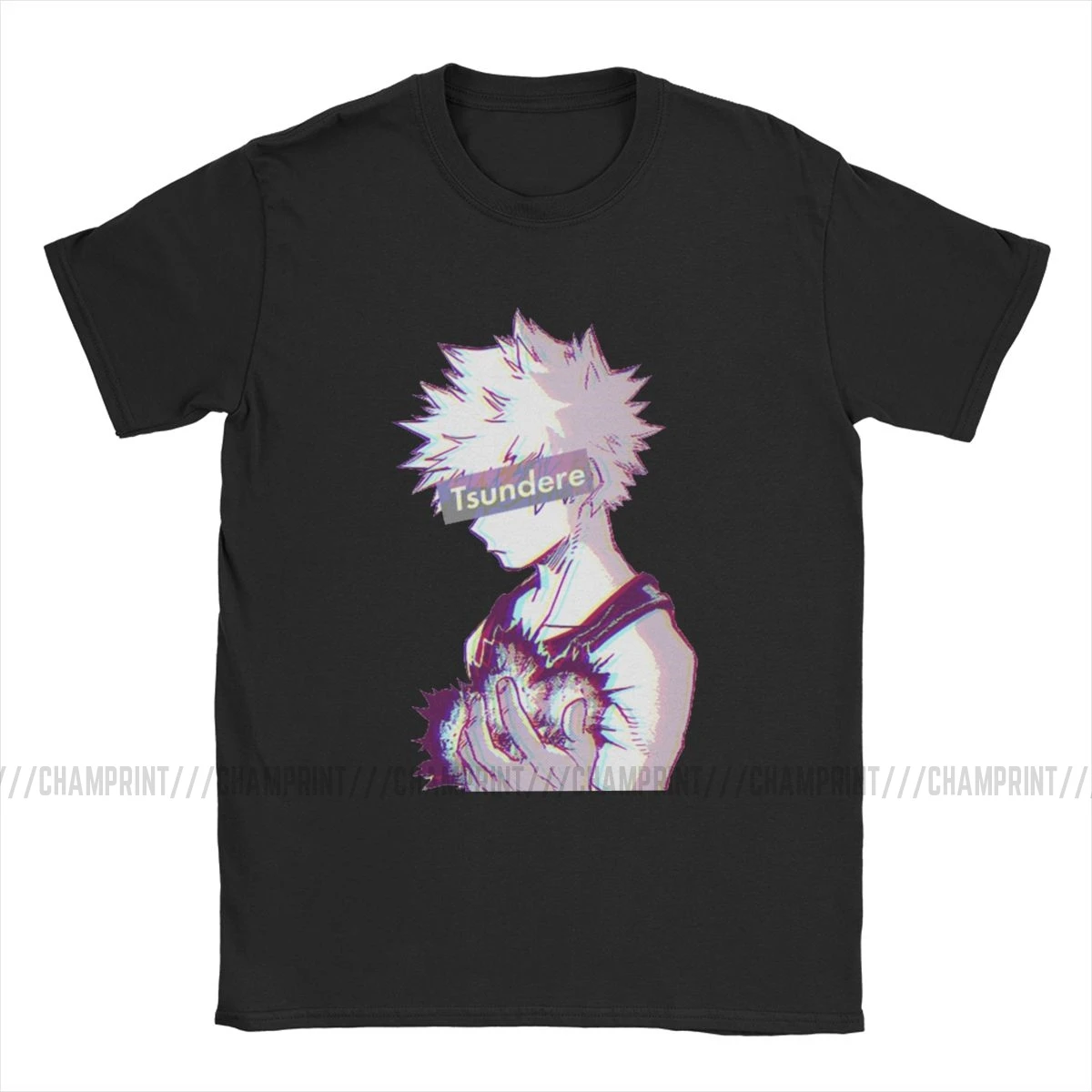 Мужская футболка с коротким рукавом Tsundere Bakugo Boku No Hero Academia хлопковая Футболка