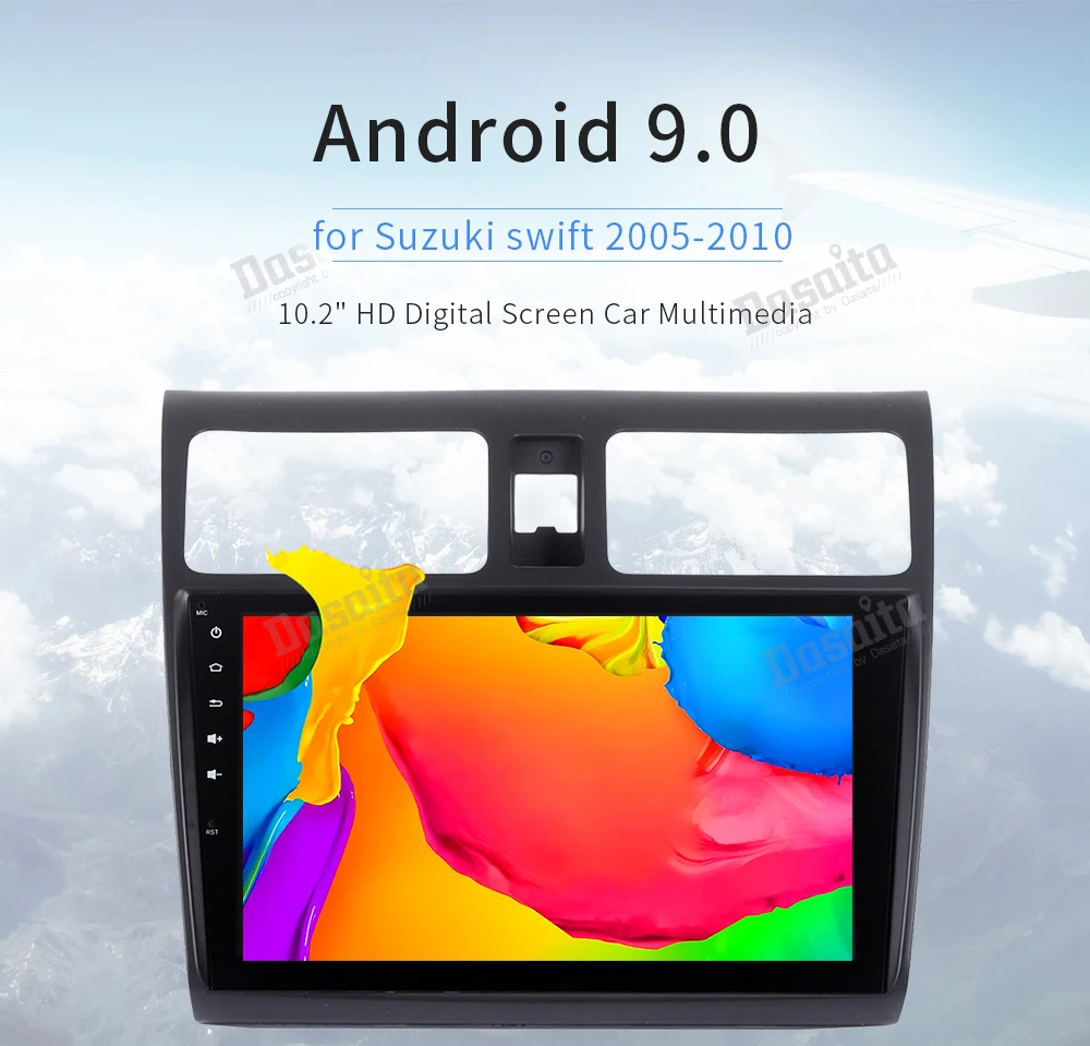 Автомобильный мультимедийный Системы Android 9,0 один Din Android стерео для Suzuki Swift 2005 2006 2007 2008 2009 2010 встроенный gps 1024*600