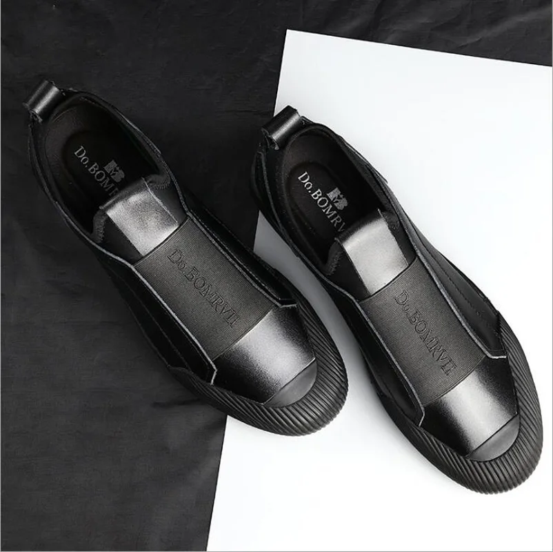 

New Men Genuine Cow Leather Casual Shoes Spring Summer Fashion Street Trend Handsome Leather Flat Shoes Cool Loafers