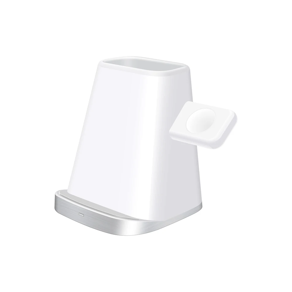 3 в 1 Qi Беспроводная зарядная док-станция для Apple Watch Airpods1 2 iPhone X XS XR Xs Max 8 8P 11 Pro Max, быстрый беспроводной зарядный блок - Цвет: Белый