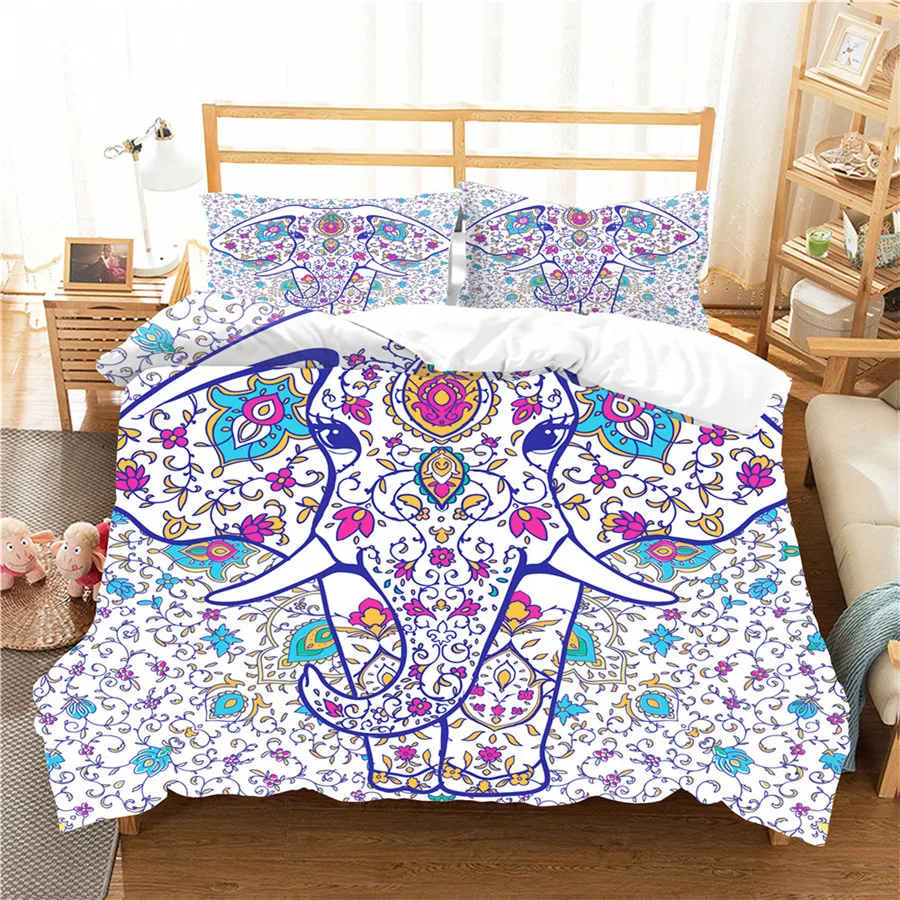 

A Bedding Set 3D Printed Duvet Cover Bed Set Elephant Home Textiles for Adults Bedclothes with Pillowcase #DX06