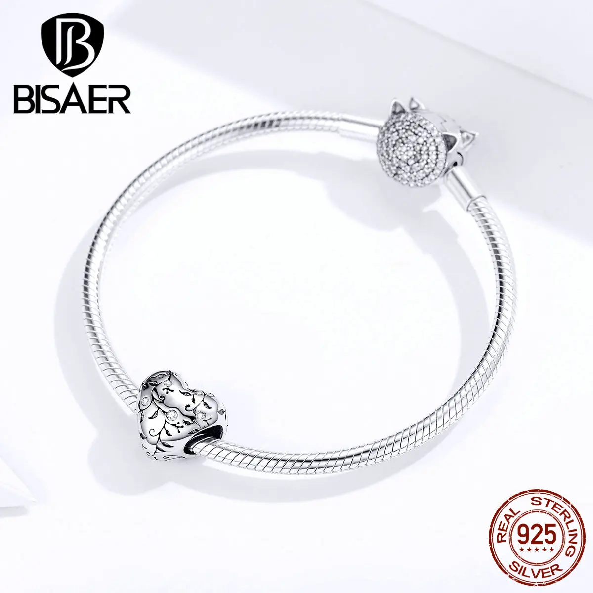 BISAER, высокое качество, 925 пробы, Ретро стиль, узоры, Очаровательные Подвески для женщин, браслет, сделай сам, изготовление ювелирных изделий GXC1323