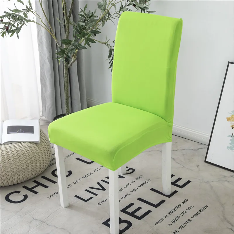 

Solid Color Spandex Chair Cover Stretch Elastic Slipcovers Chair Covers For Dining Room Kitchen Wedding Banquet Hotel