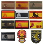 Нашивка с вышивкой, флаг Испании, армия, военная эмблема тактические заплатки, Аппликации, испанские флаги, резиновый отражающий, вышитые значки