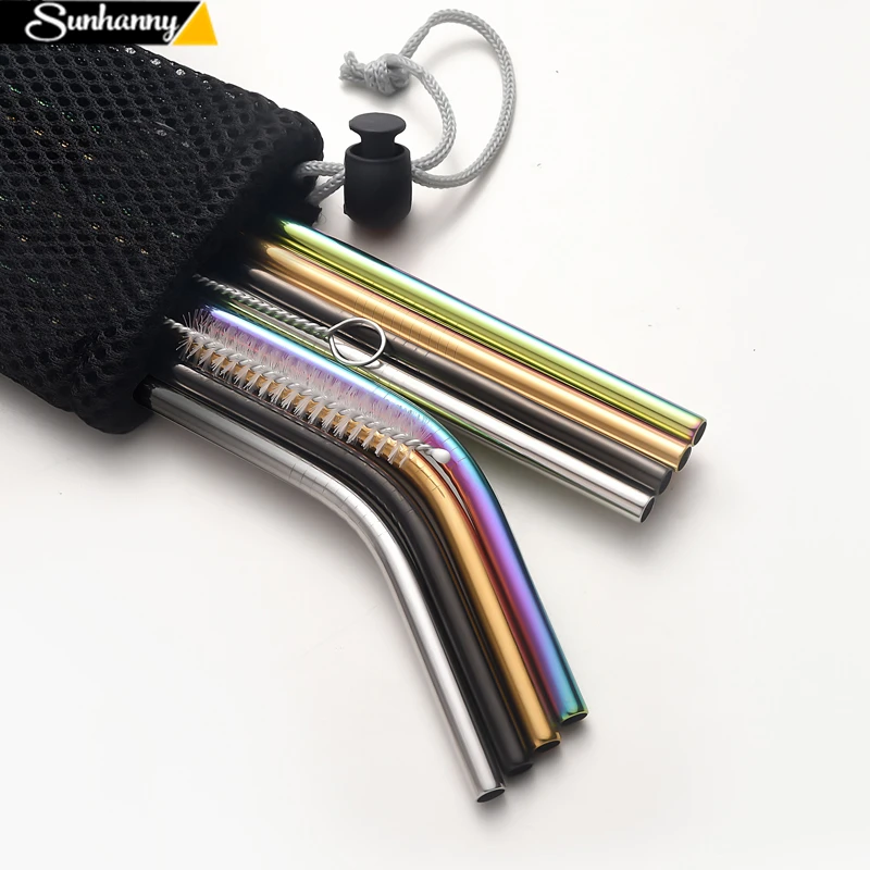 Многоразовые металлические трубочки для питья 304 Нержавеющая сталь прочный