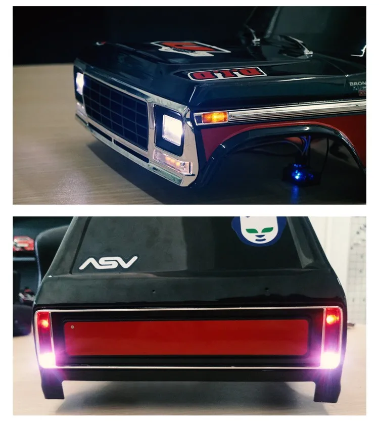 MJRC-sistema de luces LED para coche de control remoto, nuevo producto, grupo de l&aacute;mparas delanteras y traseras para 1/10, Traxxas, TRX4, Bronco-3