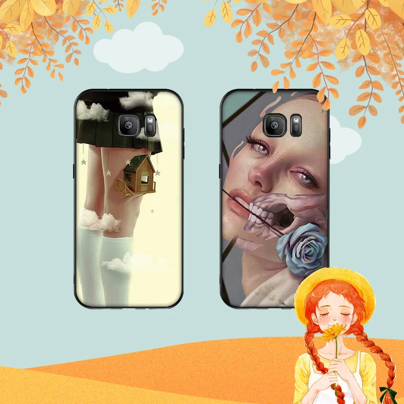 Ретро Девушка пространство цветок роза для Samsung Note 8 9 M10 M20 M30 S6 S7 Edge S8 S9 S10 PLUS TPU