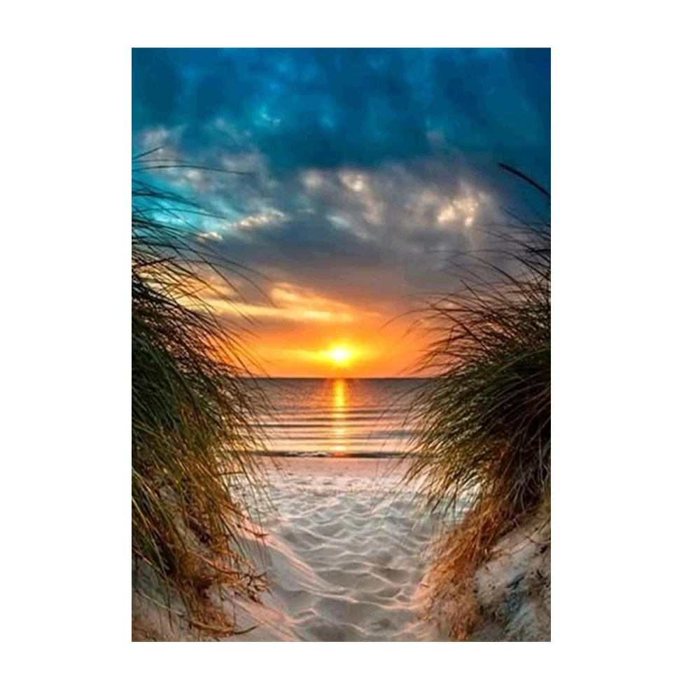 

5D DIY Алмазная вышивка крестиком на рисунке, Ландшафтная мозаика с бриллиантами украшения дома