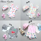 Купальник детский цельный в горошек, полосатый купальник для девочек, детский купальный костюм для малышей, пляжная одежда для купания