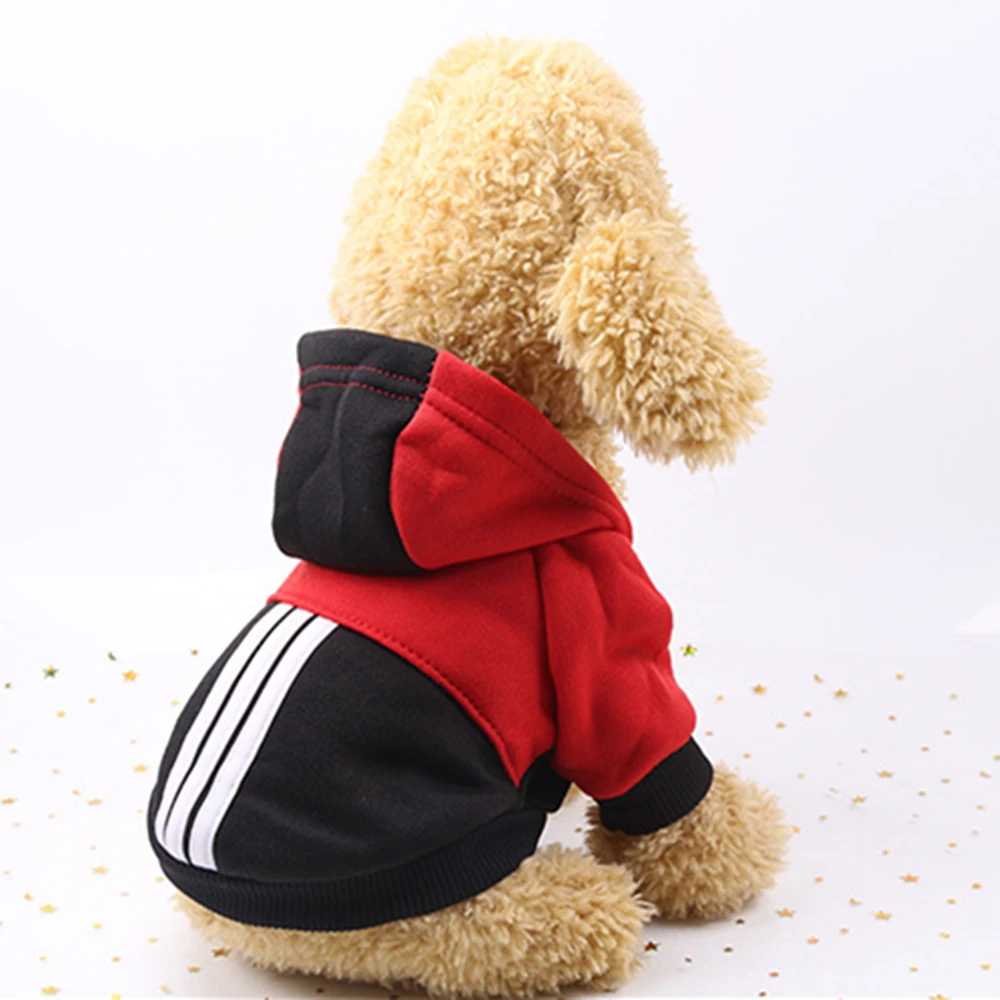 Полосатая толстовка с капюшоном для питомцев одежда щенков и кошек чихуахуа